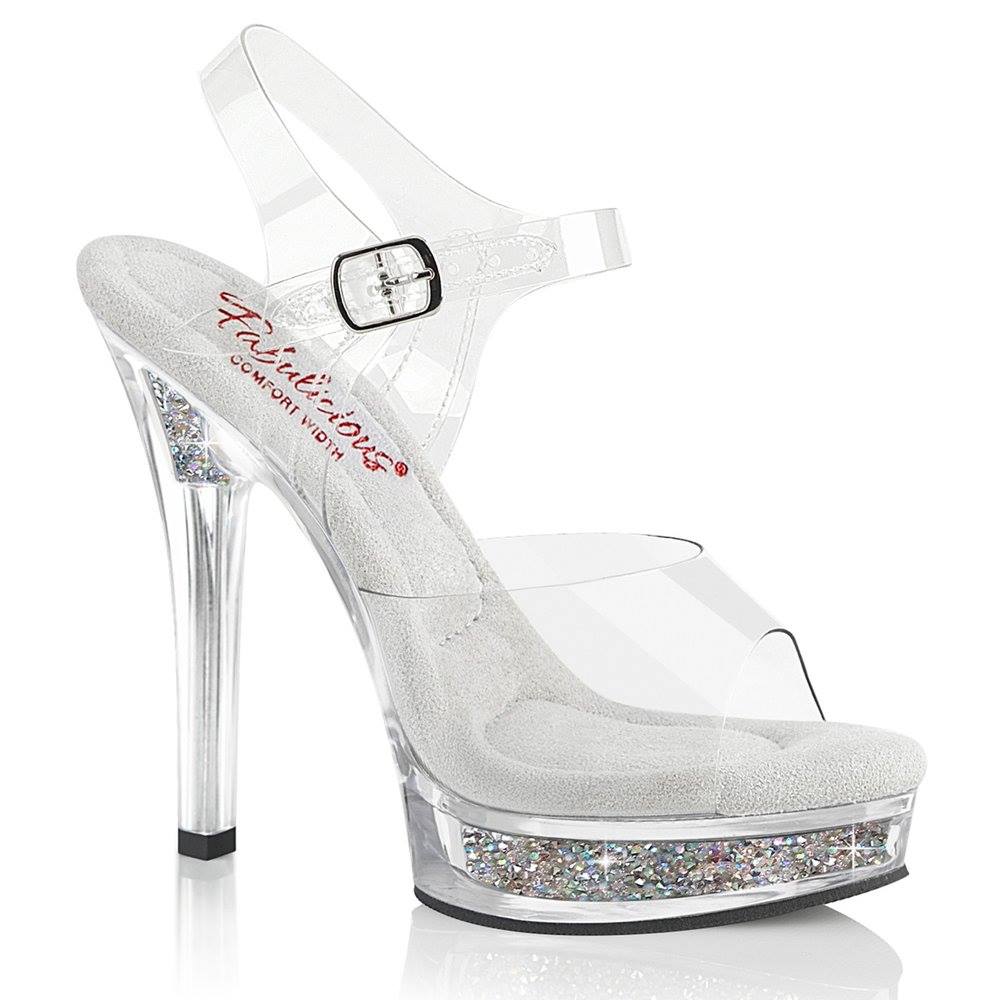 Fabulicious - MAJESTY508RSI Ankle strap sandal - Transparent/White Product image